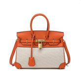 Canvas & Leather Satchel/Shoulder Bag